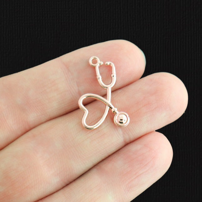 4 Stethoscope Rose Gold Tone Charms - GC063