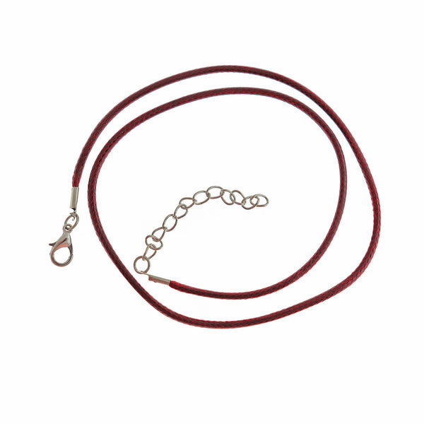 Brown Wax Cord Necklace 17" Plus Extender - 3mm - 25 Necklaces - N133