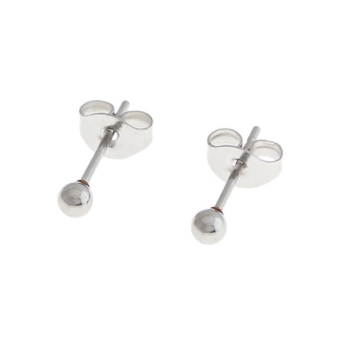 Stainless Steel Earrings - Ball Studs - 11mm x 3mm - 2 Pieces 1 Pair - ER209