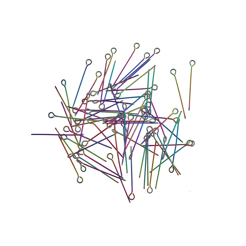 Épingles à œil en acier inoxydable galvanisé arc-en-ciel - 25 mm - 10 pièces - PIN029