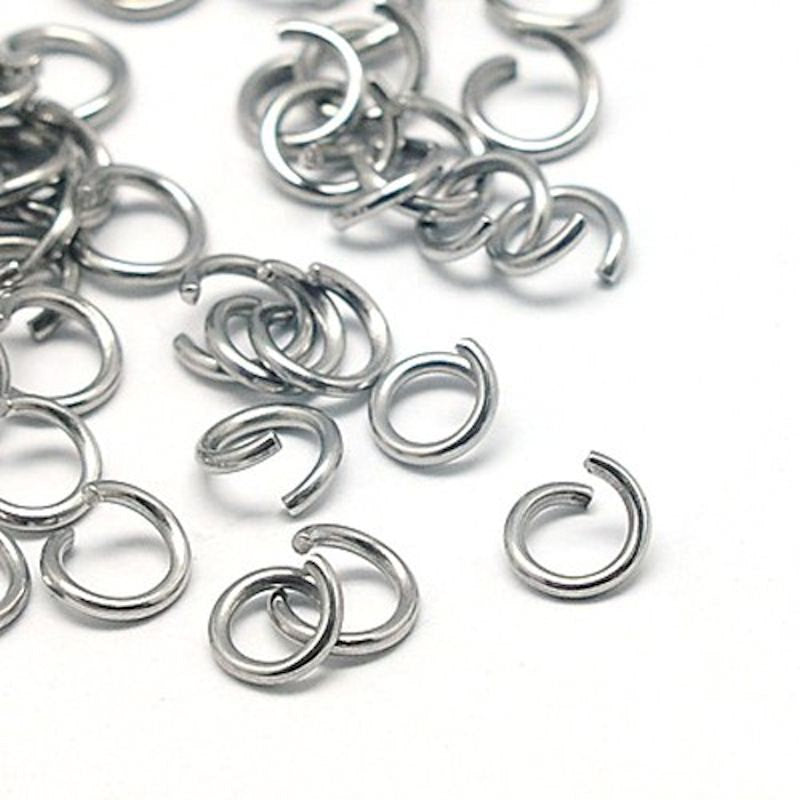Stainless Steel Jump Rings 6mm x 1mm - Open 18 Gauge - 75 Rings - SS016