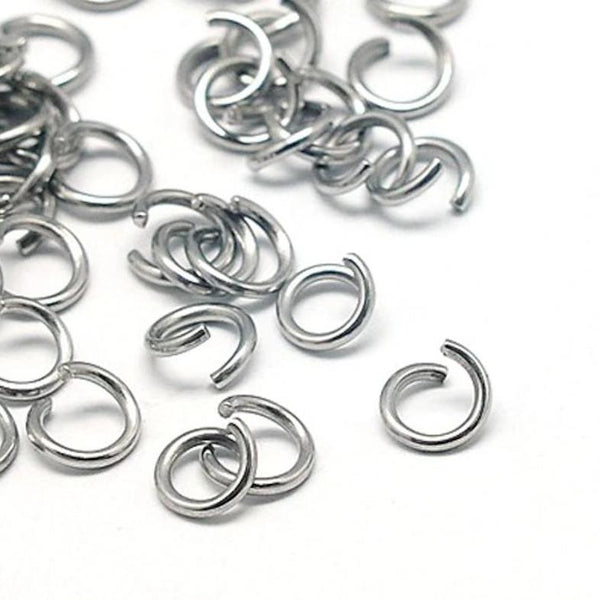 Stainless Steel Jump Rings 8mm x 1mm - Open 18 Gauge - 25 Rings - SS014