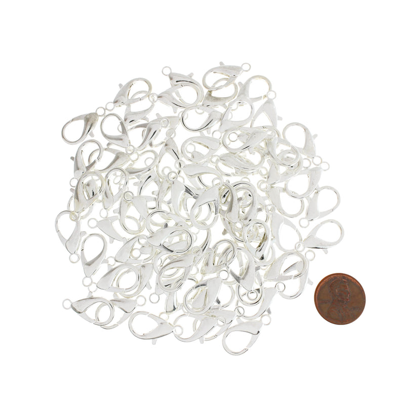Silver Tone Lobster Clasps 20mm x 11mm - 100 Clasps - FF289