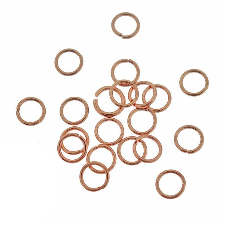 Rose Gold Stainless Steel Jump Rings 9mm x 1.2mm - Open 16 Gauge - 20 Rings - SS081