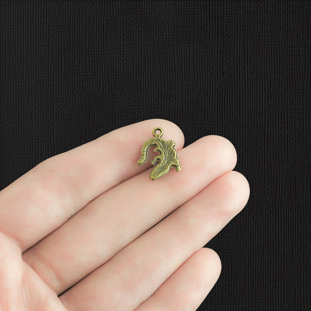 5 Alligator Antique Bronze Tone Charms - BC314