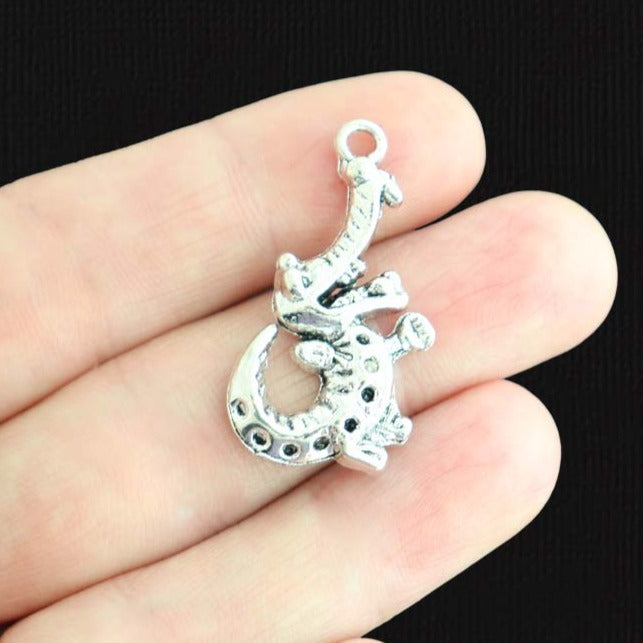 5 Alligator Antique Silver Tone Charms - SC3104
