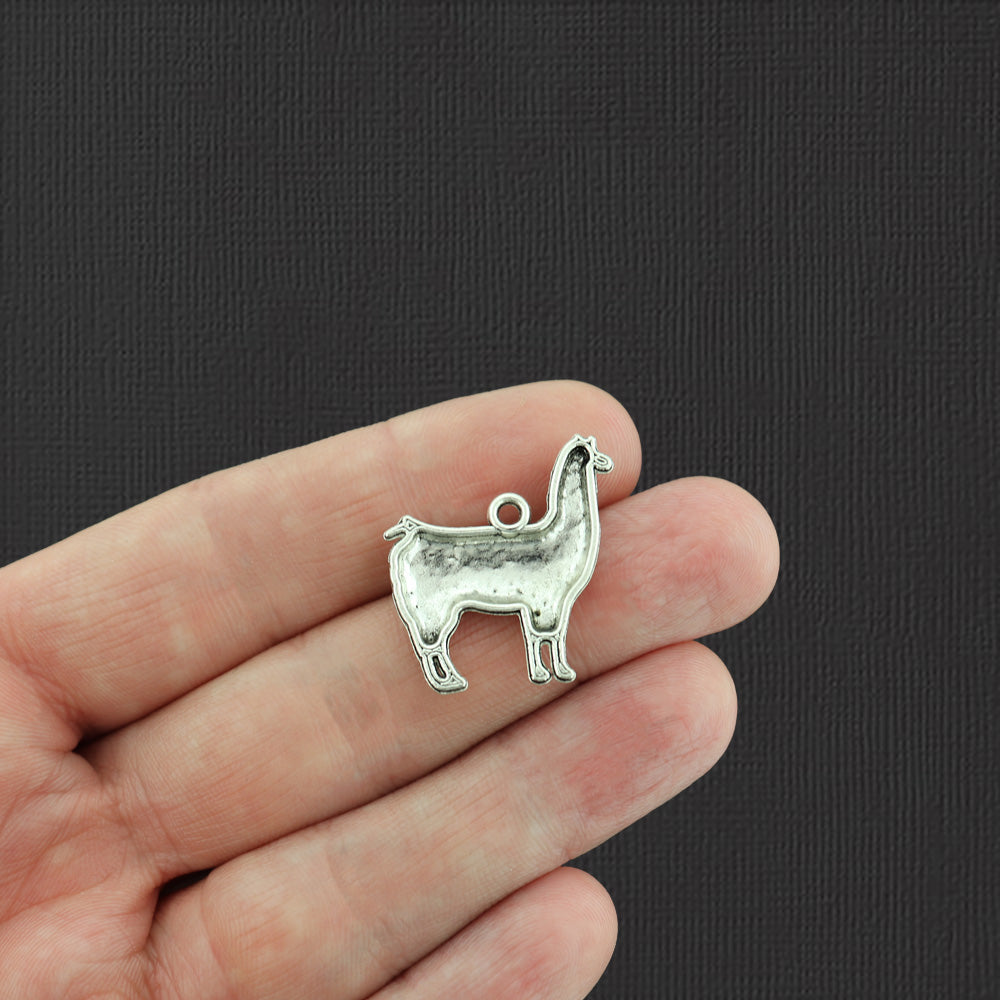 5 Alpaca Antique Silver Tone Charms - SC1644