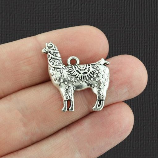 5 Alpaca Antique Silver Tone Charms - SC1644