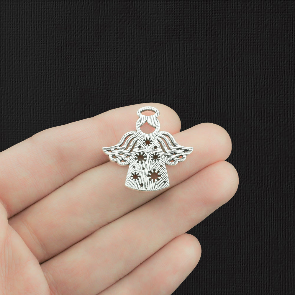5 Angel Antique Silver Tone Charms - SC638