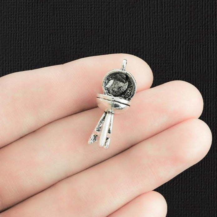 5 BBQ Antique Silver Tone Charms 3D - SC649