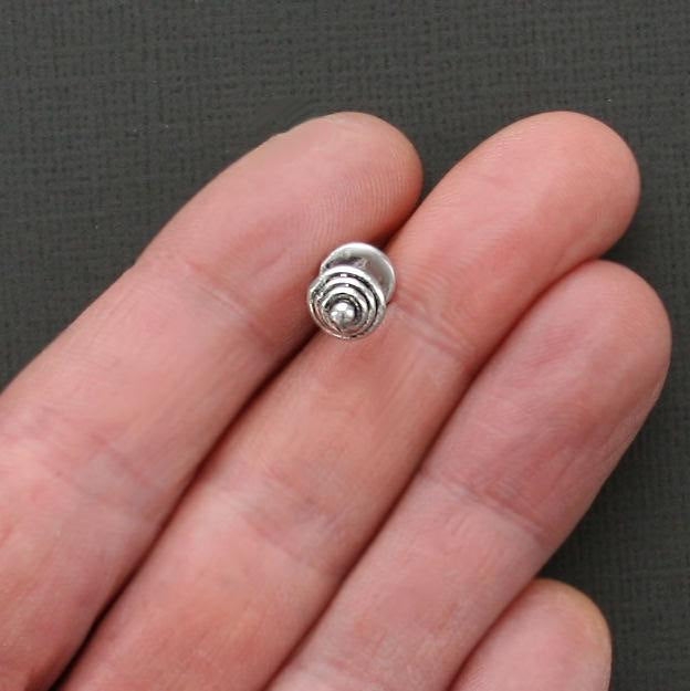 5 Barbell Antique Silver Tone Charms 3D - SC1794