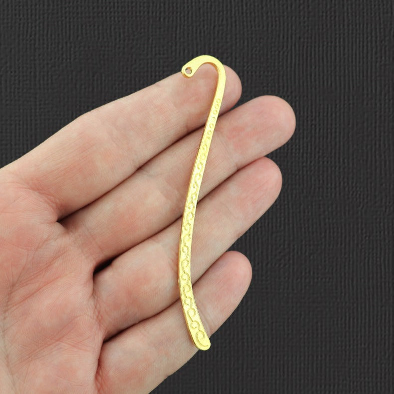 5 Bookmarks Gold Tone Charms 2 Sided 84mm - GC015