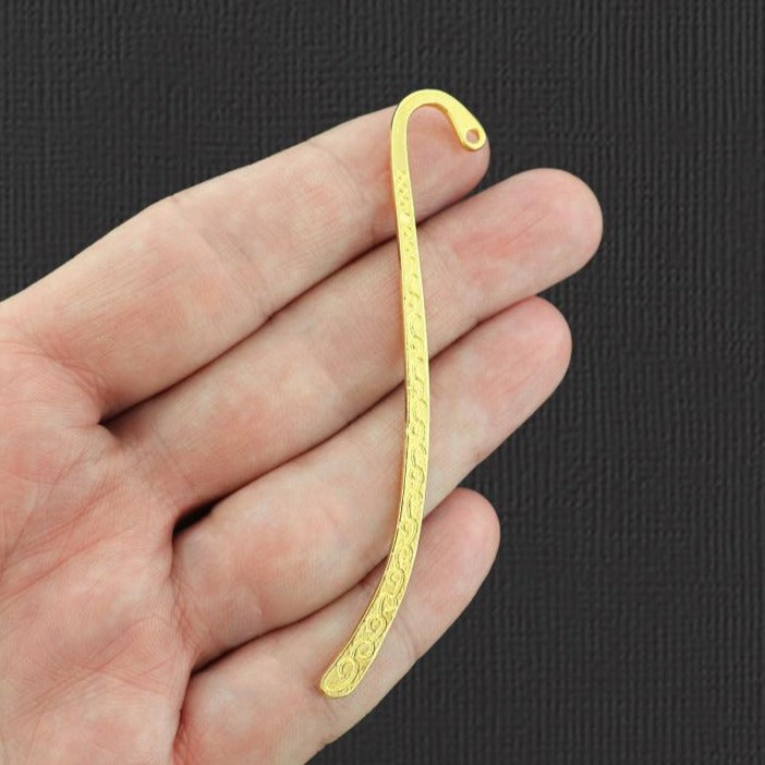 5 Bookmarks Gold Tone Charms 2 Sided 84mm - GC015