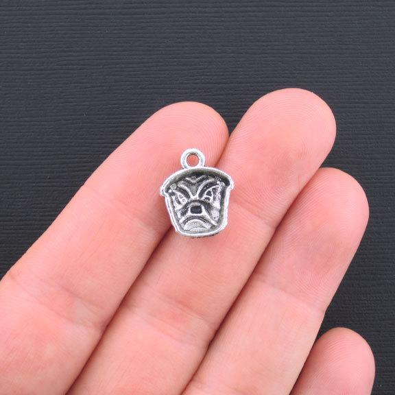 5 Bulldog Antique Silver Tone Charms - SC2701