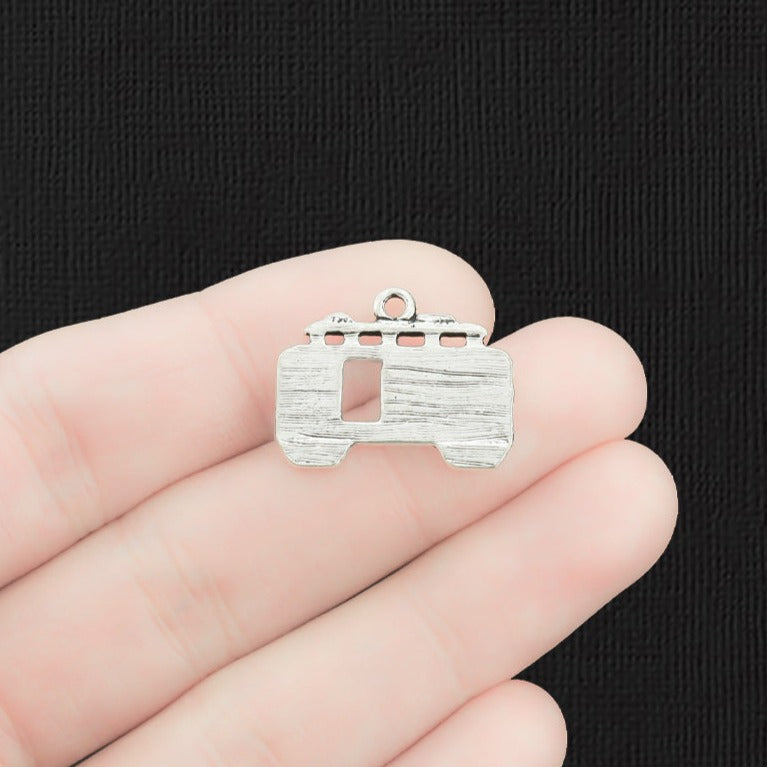 5 Bus Antique Silver Tone Charms - SC060