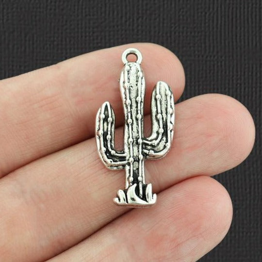 5 breloques de ton argent antique Cactus - SC5552