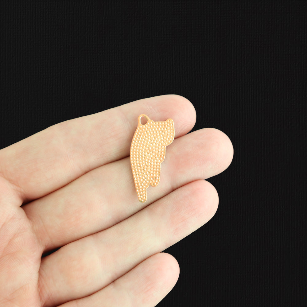 5 Calico Cat Gold Tone Enamel Charms - E1571