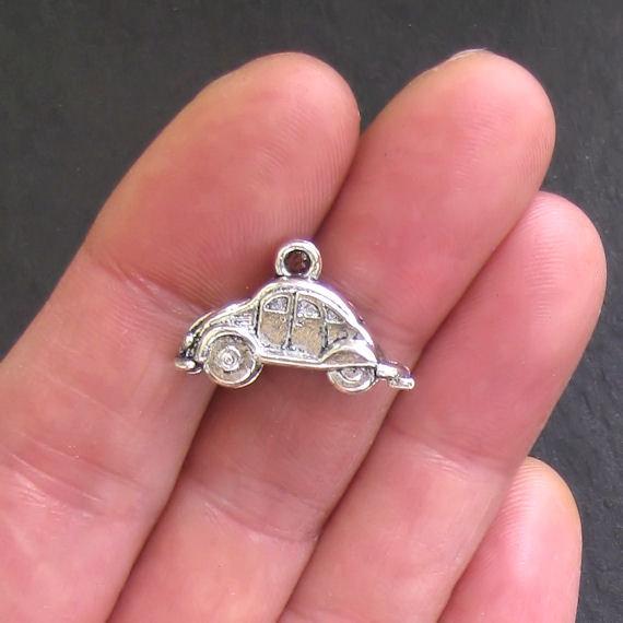 5 Car Antique Silver Tone Charms 3D - SC565