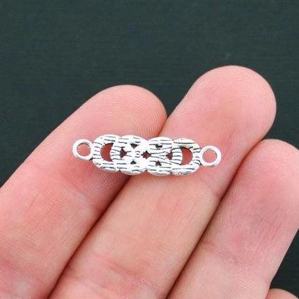 5 Celtic Knot Connector Antique Silver Tone Charms - SC4459