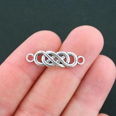 5 Celtic Knot Connector Antique Silver Tone Charms - SC4459