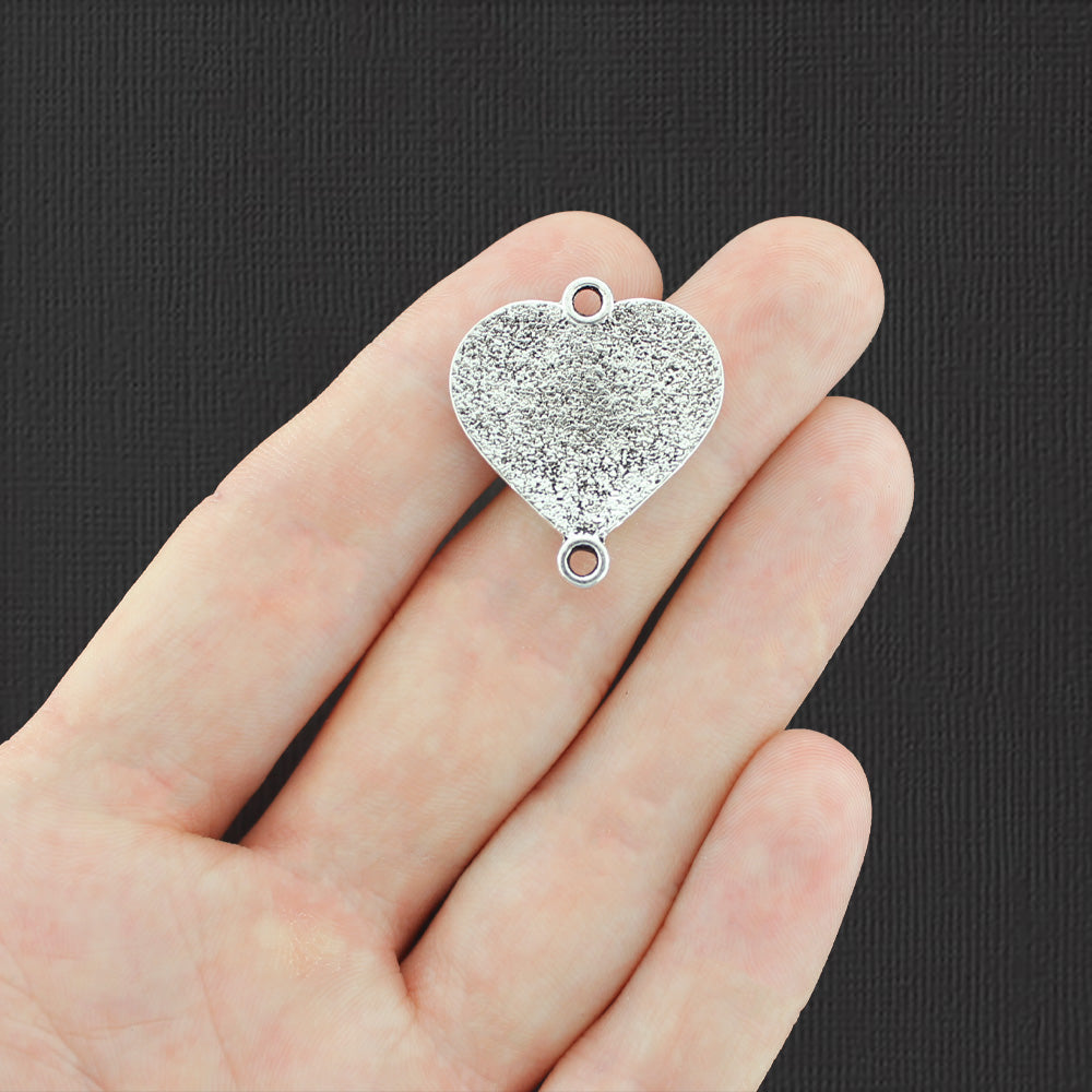 5 Celtic Knot Heart Connector Antique Silver Tone Charms - SC6511