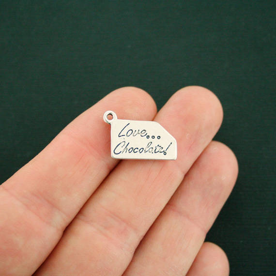 5 breloques de ton argent antique barre de chocolat - SC6969