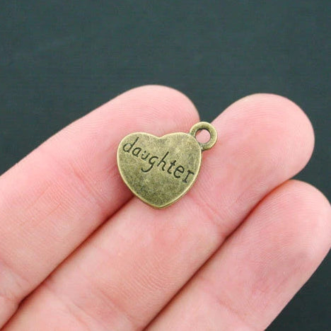 5 breloques de ton bronze antique fille 2 faces - BC1346