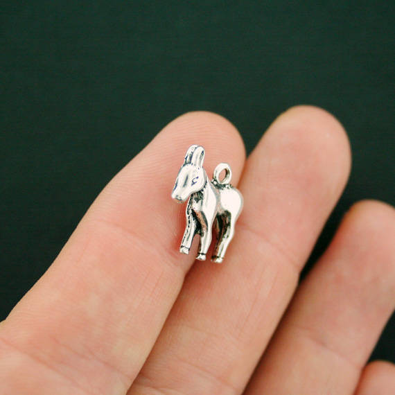 5 breloques de ton argent antique âne 2 faces - SC4781