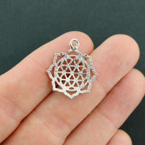 5 breloques fleur de vie argentées - SC2531