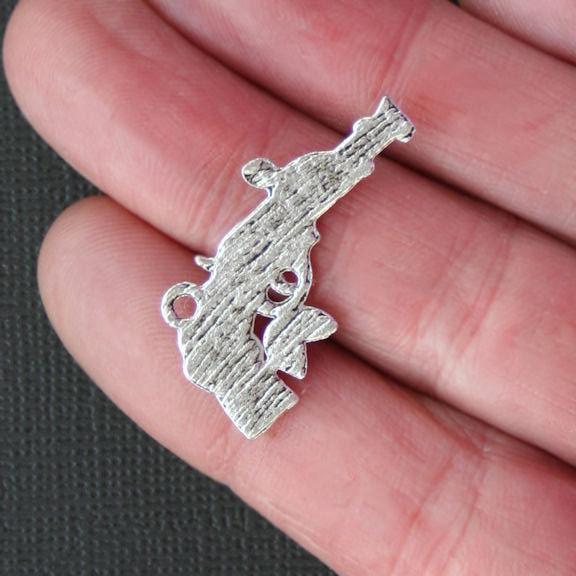 5 Gun Antique Silver Tone Charms - SC7374
