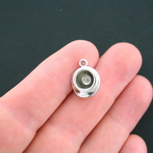 5 Hat Antique Silver Tone Charms 3D - SC1403