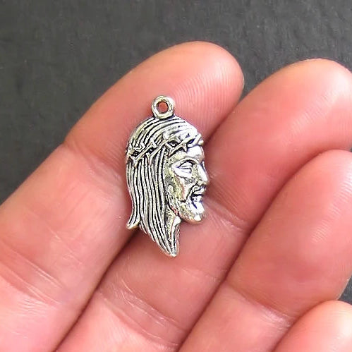 5 Jesus Christ Antique Silver Tone Charms - SC270
