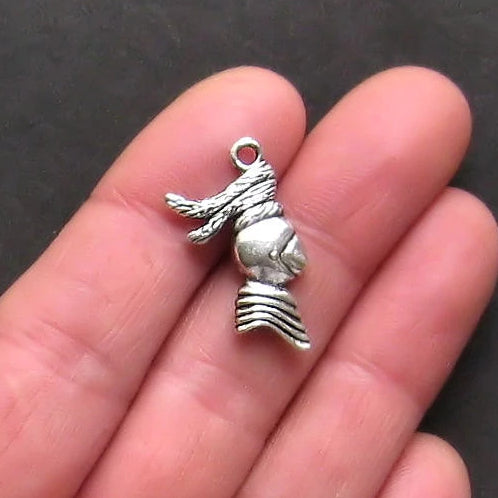 5 Knight Antique Silver Tone Charms 2 Sided - SC668