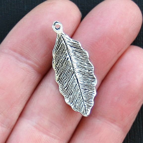 5 Leaf Antique Silver Tone Charms 2 Sided - SC2154