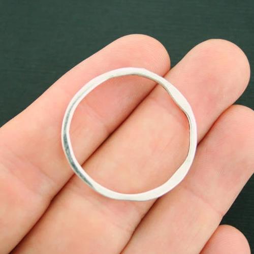 5 anneau de liaison antique ton argent breloques 2 faces - SC7391