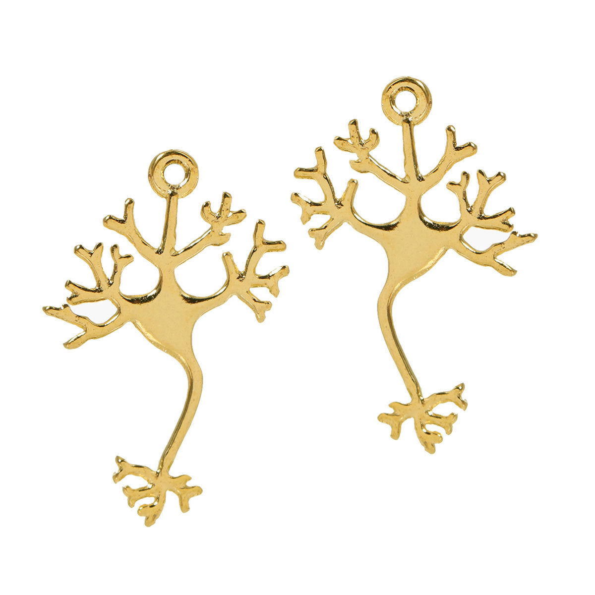 5 Neuron Antique Gold Tone Charms 2 Sided - GC799
