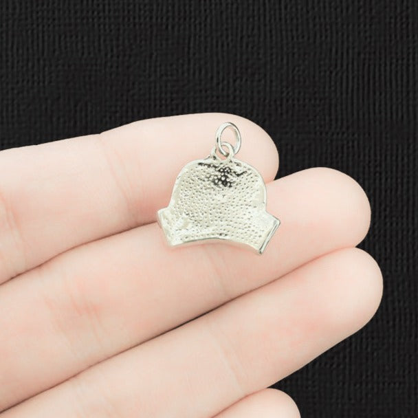 5 Nurse Cap Silver Tone Enamel Charms - E178