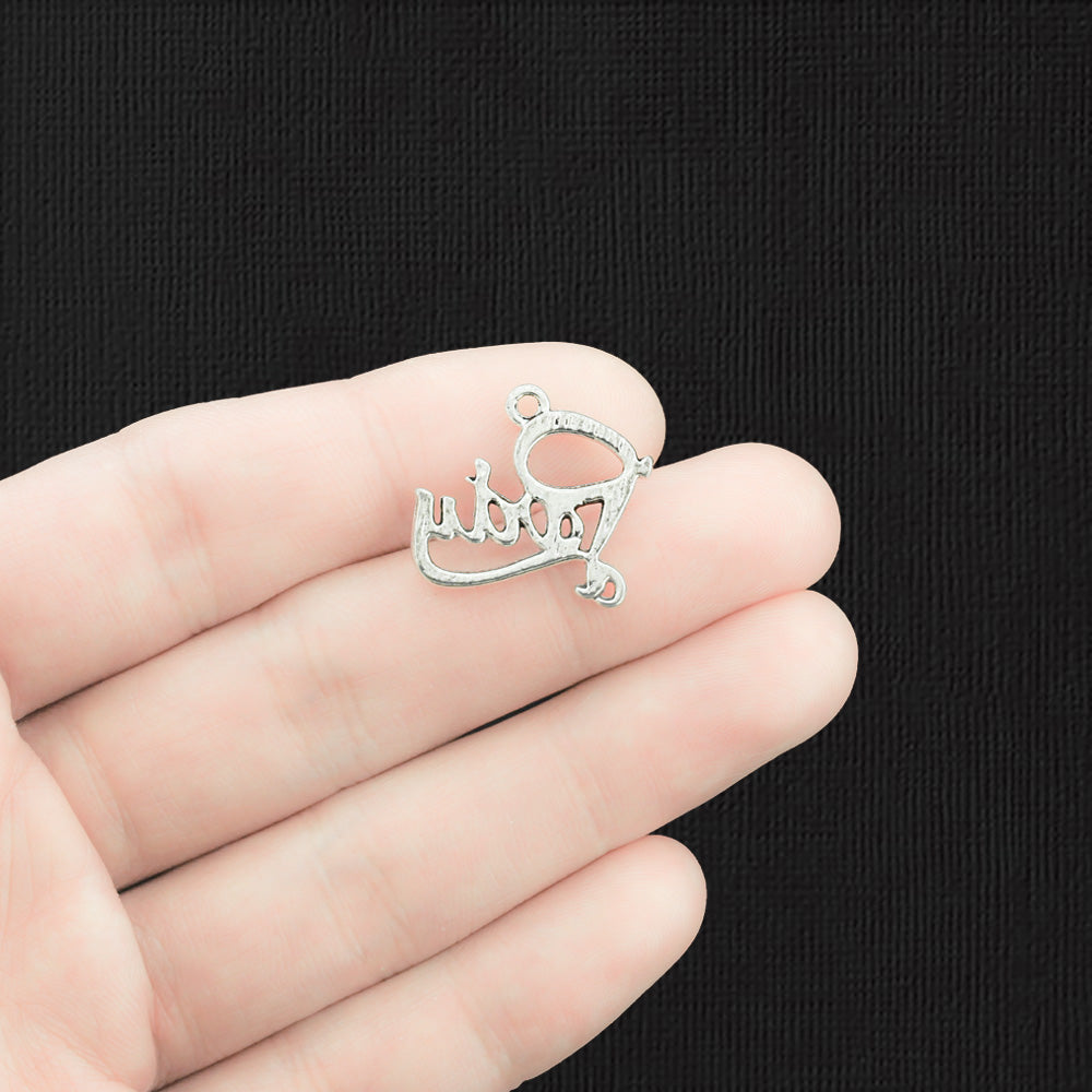 5 Party Antique Silver Tone Charms - SC364