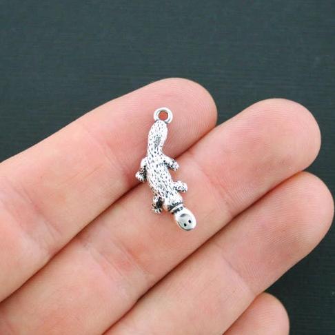 5 Platypus Antique Silver Tone Charms 2 Sided - SC4438