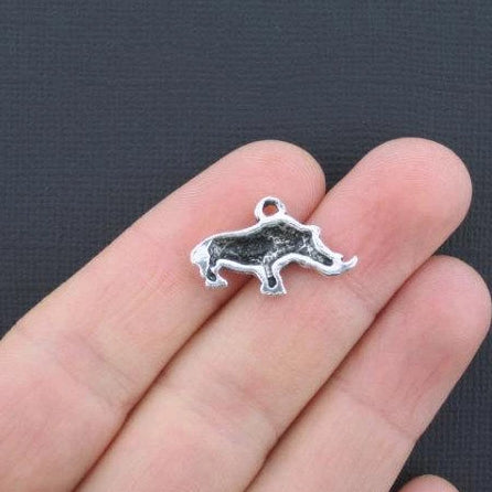 5 breloques argentées antiques Rhino - SC1423
