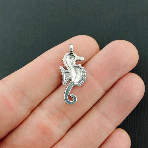 5 Seahorse Antique Silver Tone Charms - SC3542