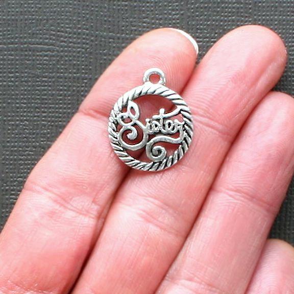 5 Sister Antique Silver Tone Charms - SC1278