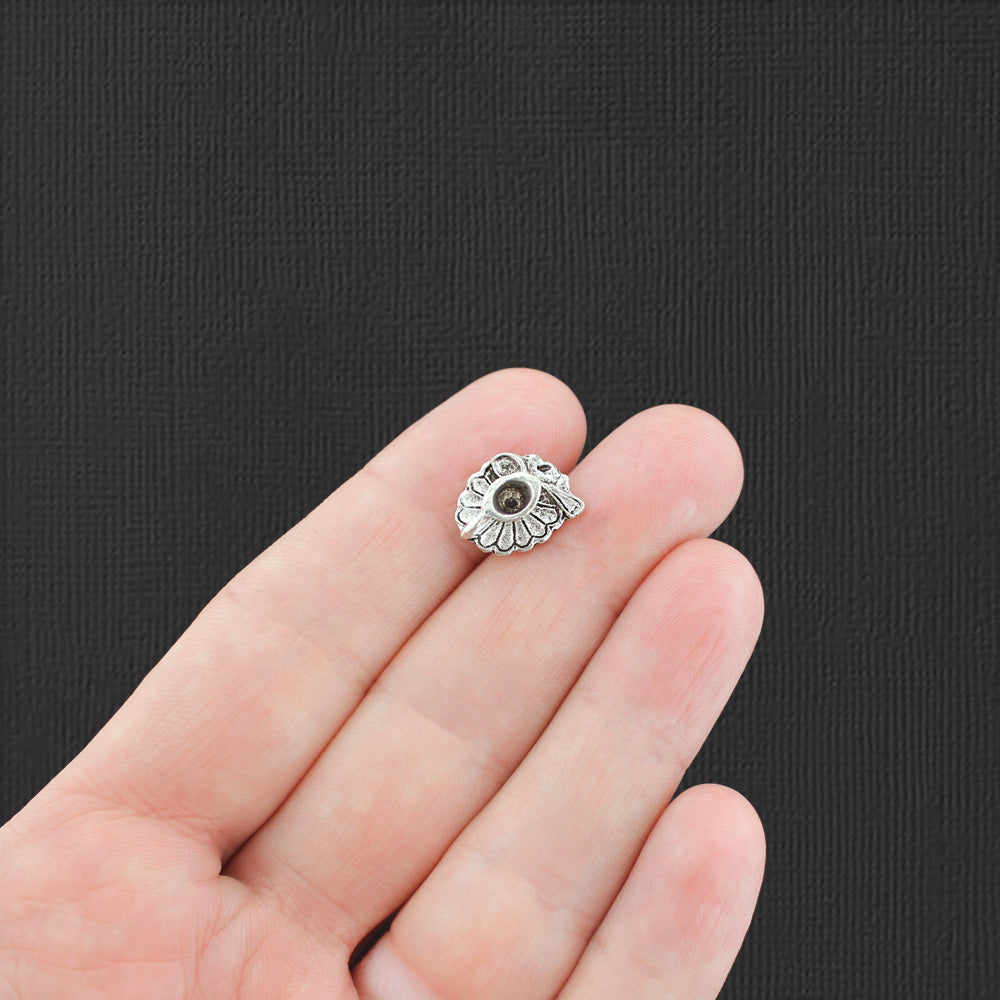 5 Tea Cup Antique Silver Tone Charms 3D - SC8089