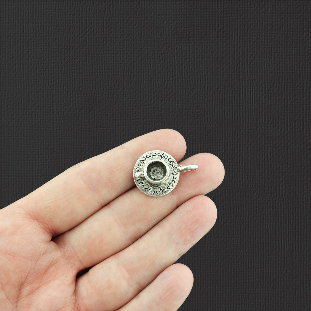 5 breloques de ton argent antique tasse à thé - SC6275