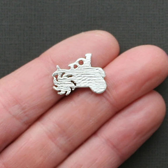 5 Tractor Antique Silver Tone Charms - SC1738