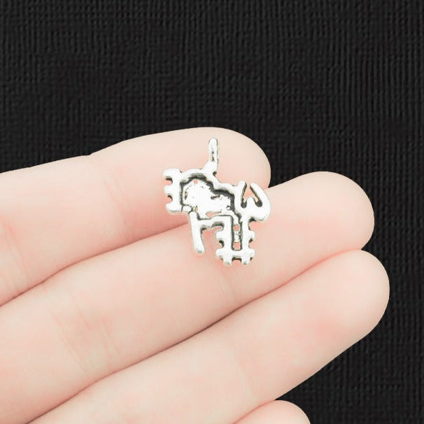 5 We're #1 Antique Silver Tone Charms - SC587