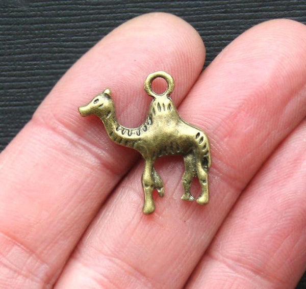 5 Camel Antique Bronze Tone Charms 2 Sided - BC876