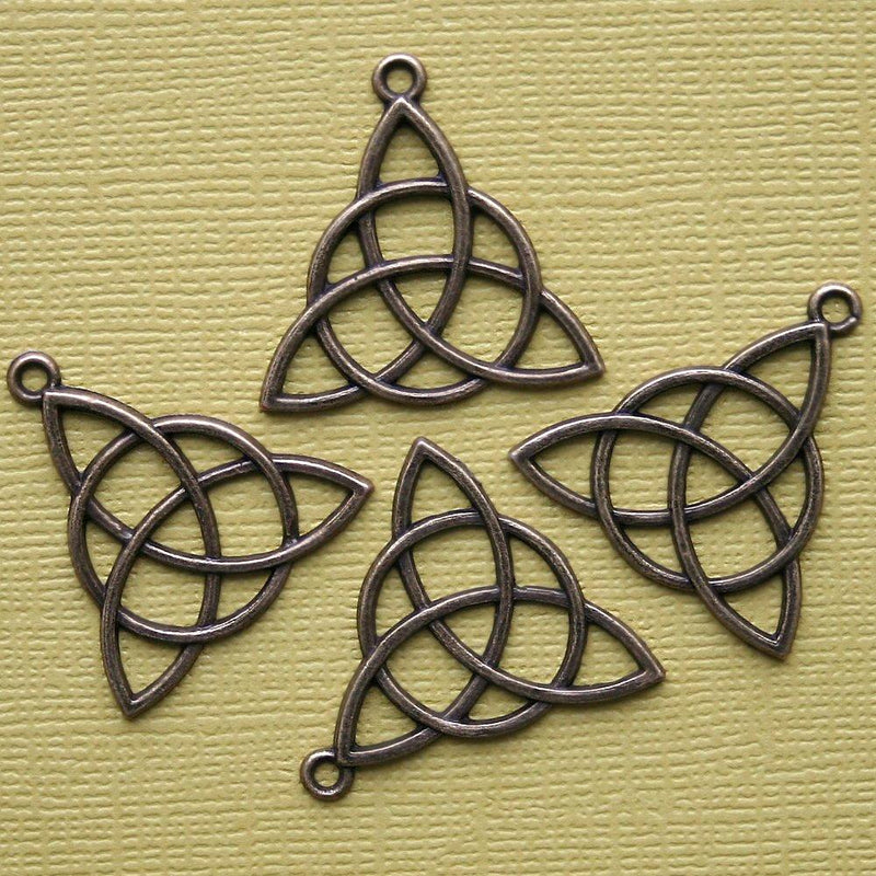 5 Celtic Knot Bronze Tone Charms 2 Sided - BC544
