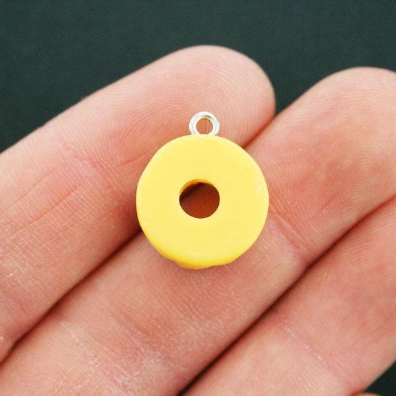 5 Chocolate Donut Resin Charms 3D - E231