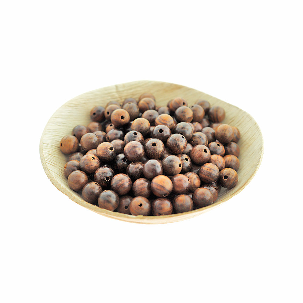 50 Round Natural Wooden Beads - 8mm - Choose Your Color!